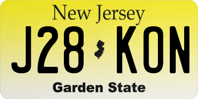 NJ license plate J28KON