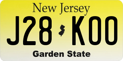 NJ license plate J28KOO