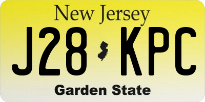 NJ license plate J28KPC
