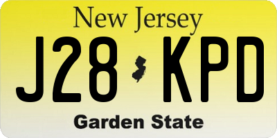 NJ license plate J28KPD