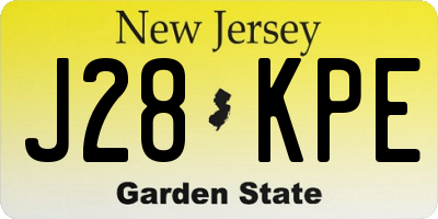 NJ license plate J28KPE