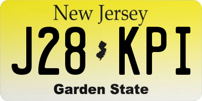 NJ license plate J28KPI