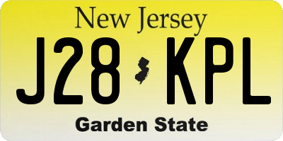 NJ license plate J28KPL