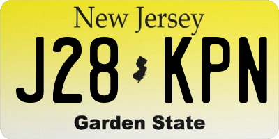 NJ license plate J28KPN