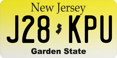 NJ license plate J28KPU