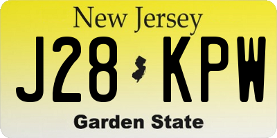 NJ license plate J28KPW