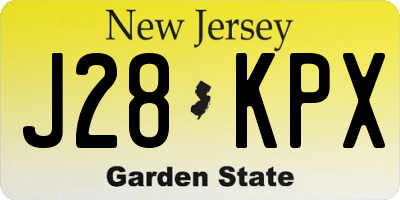 NJ license plate J28KPX