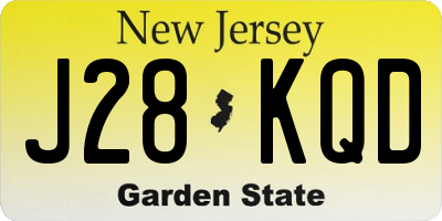 NJ license plate J28KQD