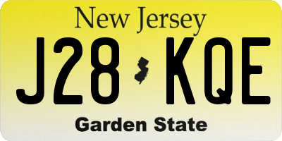 NJ license plate J28KQE