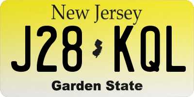 NJ license plate J28KQL