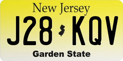 NJ license plate J28KQV