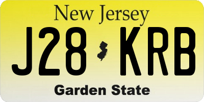 NJ license plate J28KRB