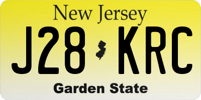 NJ license plate J28KRC