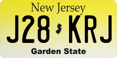 NJ license plate J28KRJ