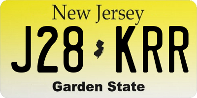 NJ license plate J28KRR