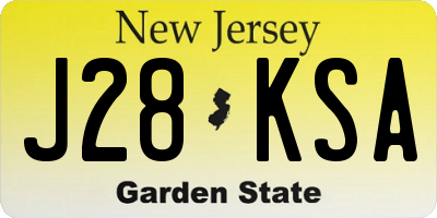 NJ license plate J28KSA