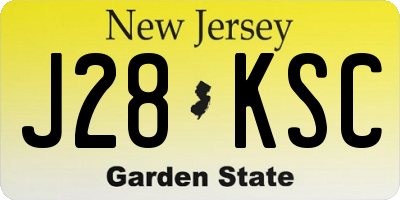 NJ license plate J28KSC