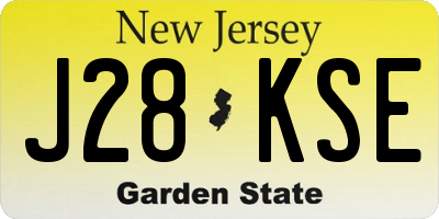 NJ license plate J28KSE