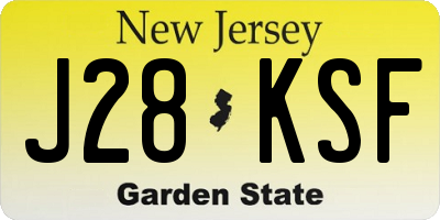 NJ license plate J28KSF