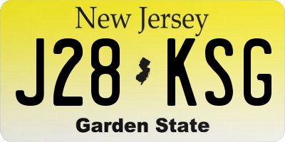 NJ license plate J28KSG