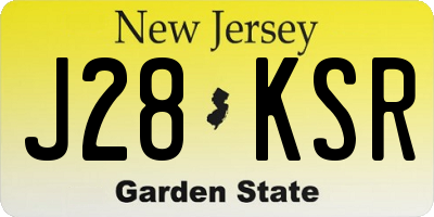 NJ license plate J28KSR