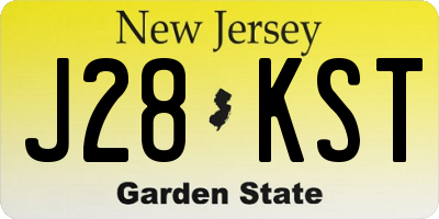 NJ license plate J28KST