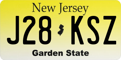 NJ license plate J28KSZ