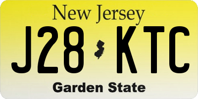 NJ license plate J28KTC