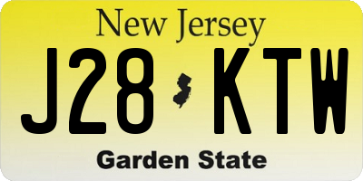 NJ license plate J28KTW