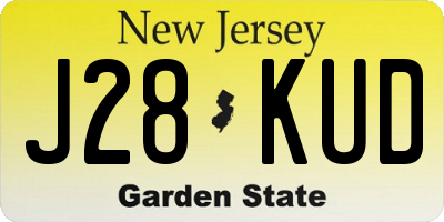 NJ license plate J28KUD