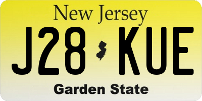 NJ license plate J28KUE