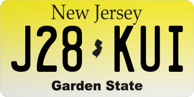 NJ license plate J28KUI