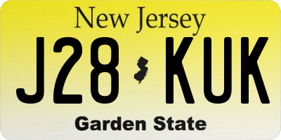 NJ license plate J28KUK