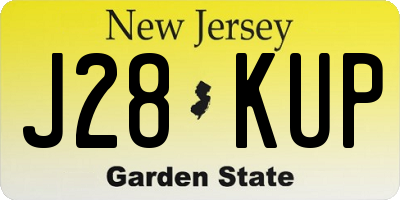 NJ license plate J28KUP