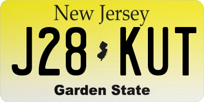NJ license plate J28KUT