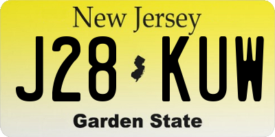 NJ license plate J28KUW