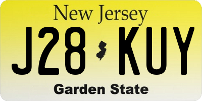 NJ license plate J28KUY