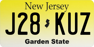 NJ license plate J28KUZ