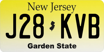 NJ license plate J28KVB