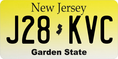 NJ license plate J28KVC