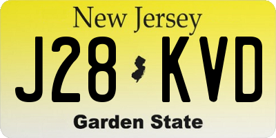 NJ license plate J28KVD