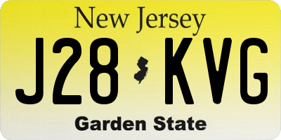 NJ license plate J28KVG