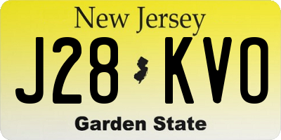 NJ license plate J28KVO