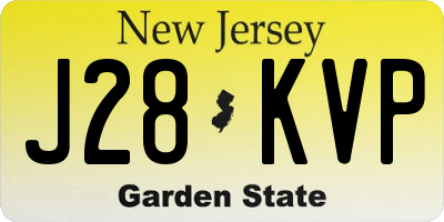 NJ license plate J28KVP