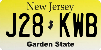 NJ license plate J28KWB