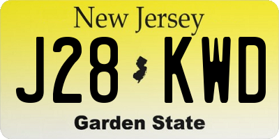 NJ license plate J28KWD
