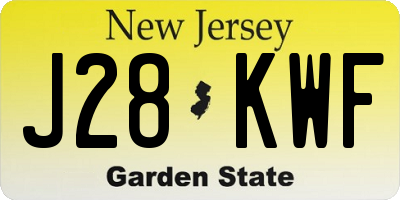 NJ license plate J28KWF