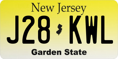 NJ license plate J28KWL