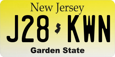 NJ license plate J28KWN
