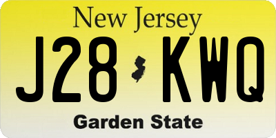 NJ license plate J28KWQ